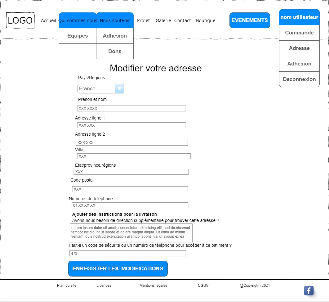 maquette site too cooleur- Page Dashboard utilisateurs_modifier_adresses